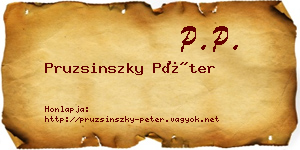 Pruzsinszky Péter névjegykártya