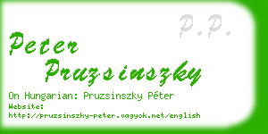 peter pruzsinszky business card