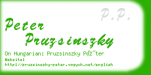 peter pruzsinszky business card